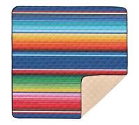 Ttgoth Mexican Stripes Baby Play Mat for Floor 127x127cm Soft Foldable Crawling Mat Waterproof Non-Slip Floor Mat Kids Playmat for Infants Babies Toddlers