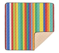 Ttgoth Mexican Stripes Colorful Baby Play Mat for Floor 127x127cm Soft Foldable Crawling Mat Waterproof Non-Slip Floor Mat Kids Playmat for Infants Babies Toddlers