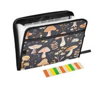 Ttgoth Mushroom Flower Accordion File Organizer 13 Pockets Expanding File Folder with Labels A4 Document Holder Portable Receipt & Document Organizer for School, Office & Business