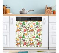 Ttgoth Mushroom Gnomes Dishwasher Magnet Cover Decorative Magnetic Dish Washer Front Door Cover Panel Decal Trimmable Magnet Sticker for Kitchen Appliance Decor 23 x 26 Inch