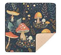 Ttgoth Mushrooms Forest Baby Play Mat for Floor 127x127cm Soft Foldable Crawling Mat Waterproof Non-Slip Floor Mat Kids Playmat for Infants Babies Toddlers
