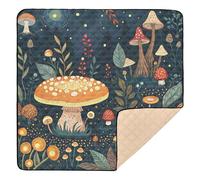 Ttgoth Mushrooms Forest Baby Play Mat for Floor 127x127cm Soft Foldable Crawling Mat Waterproof Non-Slip Floor Mat Kids Playmat for Infants Babies Toddlers
