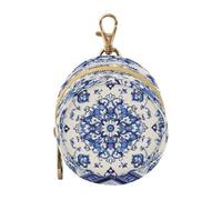 Ttgoth Pacifier Holder for Diaper Bag & Stroller Blue and White Porcelain Portable Pacifier Case with Clip & Zipper Travel Binky Holder Pouch Baby Essentials for Boys & Girls