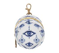 Ttgoth Pacifier Holder for Diaper Bag & Stroller Blue Evil Eyes Portable Pacifier Case with Clip & Zipper Travel Binky Holder Pouch Baby Essentials for Boys & Girls