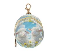 Ttgoth Pacifier Holder for Diaper Bag & Stroller Cute White Sheep Portable Pacifier Case with Clip & Zipper Travel Binky Holder Pouch Baby Essentials for Boys & Girls