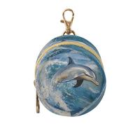 Ttgoth Pacifier Holder for Diaper Bag & Stroller Dolphins Portable Pacifier Case with Clip & Zipper Travel Binky Holder Pouch Baby Essentials for Boys & Girls