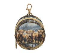 Ttgoth Pacifier Holder for Diaper Bag & Stroller Highland Cows Portable Pacifier Case with Clip & Zipper Travel Binky Holder Pouch Baby Essentials for Boys & Girls