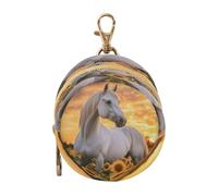 Ttgoth Pacifier Holder for Diaper Bag & Stroller Horse Sunflowers Portable Pacifier Case with Clip & Zipper Travel Binky Holder Pouch Baby Essentials for Boys & Girls