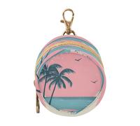 Ttgoth Pacifier Holder for Diaper Bag & Stroller Tropical Beach Palm Portable Pacifier Case with Clip & Zipper Travel Binky Holder Pouch Baby Essentials for Boys & Girls