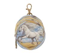 Ttgoth Pacifier Holder for Diaper Bag & Stroller White Horse Portable Pacifier Case with Clip & Zipper Travel Binky Holder Pouch Baby Essentials for Boys & Girls