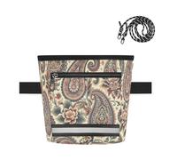 Ttgoth Paisley Dog Treat Pouch for Training, Hands-Free Treat Bag with Magnetic Closure, Adjustable Waist Belt & Reflective Strip, Waterproof Puppy Snack Reward Bag for Pet Walking
