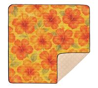 Ttgoth Palm Flower Baby Play Mat for Floor 127x127cm Soft Foldable Crawling Mat Waterproof Non-Slip Floor Mat Kids Playmat for Infants Babies Toddlers