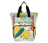 Ttgoth Palm Leaves Diaper Bag Backpack Waterproof Baby Changing Bag with Insulated Bottle Holders Multi-Pocket Travel Nappy Backpack with Stroller Straps for Mum & Dad