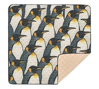 Ttgoth Penguin Baby Play Mat for Floor 127x127cm Soft Foldable Crawling Mat Waterproof Non-Slip Floor Mat Kids Playmat for Infants Babies Toddlers