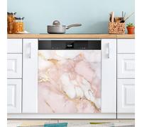 Ttgoth Pink Gold Marble Dishwasher Magnet Cover Decorative Magnetic Dish Washer Front Door Cover Panel Decal Trimmable Magnet Sticker for Kitchen Appliance Decor 58.42x66.04 cm