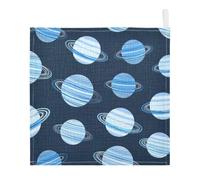 Ttgoth Planets Baby Muslin Washcloths, 3 Pack 4-Layer Cotton Face Towels with Hanging Loop, Soft Absorbent Wash Cloths for Newborns, 30 x 30 cm