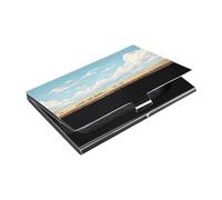 Ttgoth Prairie Cow Business Card Holder for Men Women PU Leather & Stainless Steel Name Card Case Pocket Wallet ID Case for Travel and Work