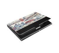 Ttgoth San Francisco Landmarks Business Card Holder for Men Women PU Leather & Stainless Steel Name Card Case Pocket Wallet ID Case for Travel and Work