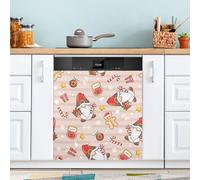 Ttgoth Santa Claus Cookies Dishwasher Magnet Cover Decorative Magnetic Dish Washer Front Door Cover Panel Decal Trimmable Magnet Sticker for Kitchen Appliance Decor 23 x 26 Inch