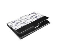Ttgoth Sharks Pattern Business Card Holder for Men Women PU Leather & Stainless Steel Name Card Case Pocket Wallet ID Case for Travel and Work
