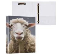 Ttgoth Sheep 3 Ring Binder Holds 200 Sheets D Ring A4 Binder with 3 Clear Pockets Folder & Document Organiser for Classroom Office Hospitals