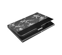 Ttgoth Skull and Bones Business Card Holder for Men Women PU Leather & Stainless Steel Name Card Case Pocket Wallet ID Case for Travel and Work