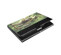 Ttgoth Sloth on The Branch Business Card Holder for Men Women PU Leather & Stainless Steel Name Card Case Pocket Wallet ID Case for Travel and Work