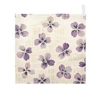 Ttgoth Small Flowers Baby Muslin Washcloths, 3 Pack 4-Layer Cotton Face Towels with Hanging Loop, Soft Absorbent Wash Cloths for Newborns, 30 x 30 cm