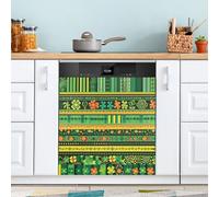 Ttgoth St. Patrick's Day Clover Dishwasher Magnet Cover Decorative Magnetic Dish Washer Front Door Cover Panel Decal Trimmable Magnet Sticker for Kitchen Appliance Decor 58.42x66.04 cm