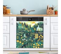 Ttgoth St. Patrick's Day Clover Dishwasher Magnet Cover Decorative Magnetic Dish Washer Front Door Cover Panel Decal Trimmable Magnet Sticker for Kitchen Appliance Decor 58.42x66.04 cm