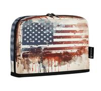 Ttgoth Standing Pencil Case American Flag Large Capacity Pencil Pouch Foldable Pen Bag Portable Stationery Storage Organiser for Desk School Office Supplies, 21 x 5 x 15 cm