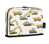 Ttgoth Standing Pencil Case Construction Vehicles Large Capacity Pencil Pouch Foldable Pen Bag Portable Stationery Storage Organizer for Desk School Office Supplies, 21 x 5 x 15 cm