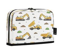 Ttgoth Standing Pencil Case Construction Vehicles Large Capacity Pencil Pouch Foldable Pen Bag Portable Stationery Storage Organizer for Desk School Office Supplies, 21 x 5 x 15 cm