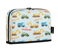 Ttgoth Standing Pencil Case Construction Vehicles Large Capacity Pencil Pouch Foldable Pen Bag Portable Stationery Storage Organizer for Desk School Office Supplies, 21 x 5 x 15 cm