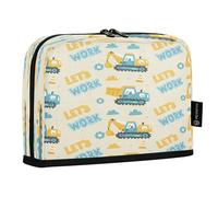 Ttgoth Standing Pencil Case Construction Vehicles Large Capacity Pencil Pouch Foldable Pen Bag Portable Stationery Storage Organizer for Desk School Office Supplies, 21 x 5 x 15 cm