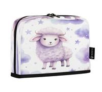 Ttgoth Standing Pencil Case Cute Sheep Large Capacity Pencil Pouch Foldable Pen Bag Portable Stationery Storage Organiser for Desk School Office Supplies, 21 x 5 x 15 cm