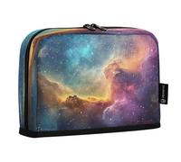 Ttgoth Standing Pencil Case Milky Way Large Capacity Pencil Pouch Foldable Pen Bag Portable Stationery Storage Organiser for Desk School Office Supplies, 21 x 5 x 15 cm