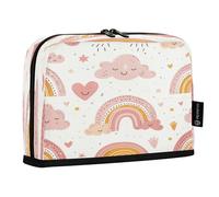 Ttgoth Standing Pencil Case Rainbow Cloud Large Capacity Pencil Pouch Foldable Pen Bag Portable Stationery Storage Organiser for Desk School Office Supplies, 21 x 5 x 15 cm