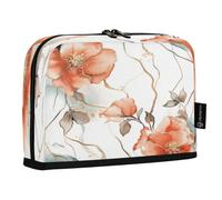 Ttgoth Standing Pencil Case Watercolor Flowers Large Capacity Pencil Pouch Foldable Pen Bag Portable Stationery Storage Organiser for Desk School Office Supplies, 21 x 5 x 15 cm