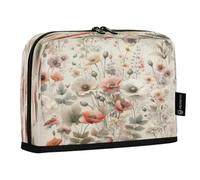 Ttgoth Standing Pencil Case Watercolor Flowers Large Capacity Pencil Pouch Foldable Pen Bag Portable Stationery Storage Organiser for Desk School Office Supplies, 21 x 5 x 15 cm