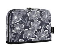 Ttgoth Standing Pencil Case White Flower Large Capacity Pencil Pouch Foldable Pen Bag Portable Stationery Storage Organiser for Desk School Office Supplies, 21 x 5 x 15 cm