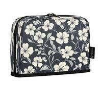Ttgoth Standing Pencil Case White Flower Large Capacity Pencil Pouch Foldable Pen Bag Portable Stationery Storage Organiser for Desk School Office Supplies, 21 x 5 x 15 cm