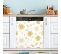 Ttgoth Sunflowers Dishwasher Magnet Cover Decorative Magnetic Dish Washer Front Door Cover Panel Decal Trimmable Magnet Sticker for Kitchen Appliance Decor 58.42x66.04 cm