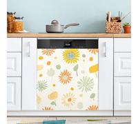 Ttgoth Sunflowers Dishwasher Magnet Cover Decorative Magnetic Dish Washer Front Door Cover Panel Decal Trimmable Magnet Sticker for Kitchen Appliance Decor 58.42x66.04 cm