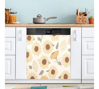Ttgoth Sunflowers Dishwasher Magnet Cover Decorative Magnetic Dish Washer Front Door Cover Panel Decal Trimmable Magnet Sticker for Kitchen Appliance Decor 58.42x66.04 cm