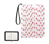 Ttgoth Trading Card Binder 4 Pocket Holds 400 Cards Valentine's Day Heart Zippered Card Binder Holder with 50 Removable Sleeves PU Leather Collection Album for Sports & Game Cards