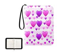 Ttgoth Trading Card Binder 4 Pocket Holds 400 Cards Valentine's Day Heart Zippered Card Binder Holder with 50 Removable Sleeves PU Leather Collection Album for Sports & Game Cards