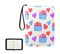 Ttgoth Trading Card Binder 4 Pocket Holds 400 Cards Valentine's Day Letter Zippered Card Binder Holder with 50 Removable Sleeves PU Leather Collection Album for Sports & Game Cards