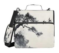 Ttgoth Two Cranes 3 Ring Zipper Binder 1.5 Inch Capacity Binder Organiser 500 Sheet with Shoulder Strap & Handle Multi-Pocket Expanding File Folder for School Office