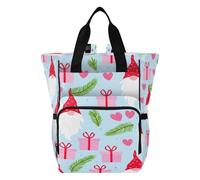 Ttgoth Valentine's Day Gnomes Diaper Bag Backpack Waterproof Baby Changing Bag with Insulated Bottle Holders Multi-Pocket Travel Nappy Backpack with Stroller Straps for Mum & Dad